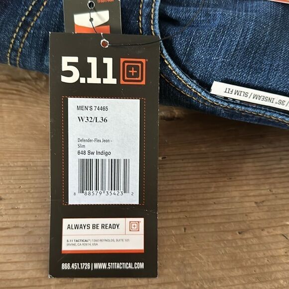 5.11 Tactical Mens Defender-Flex Slim Fit Jeans, Utility Pockets NEW with tag - Picture 4 of 7